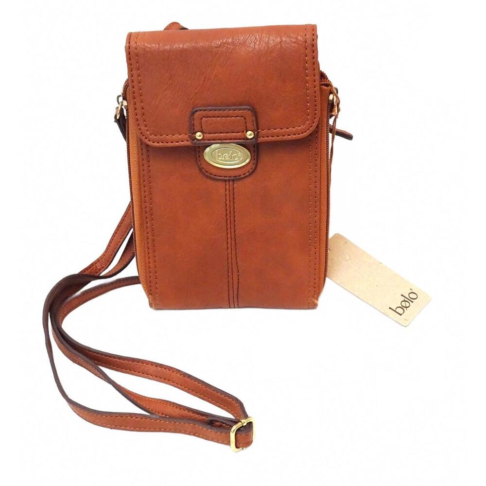 BOLO Brown Crossbody Wallet Phone Case New